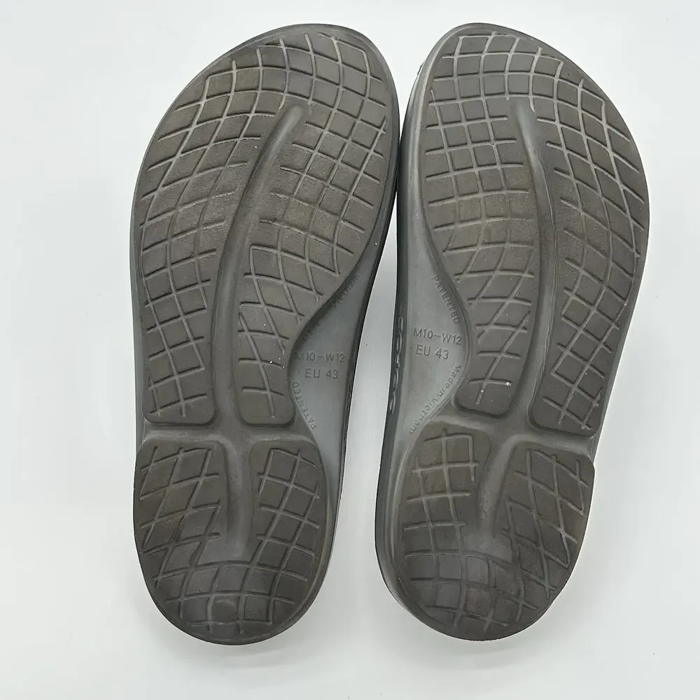 OOFOS OOahh Slide Sandal Gray Recovery Comfort Shoes Men 10 Women's 12
